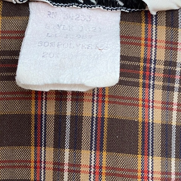 Vintage 70s Womens Shirt Top Plaid Lace Trim Button Up MJ Concepts in Sportwear - Picture 9 of 11